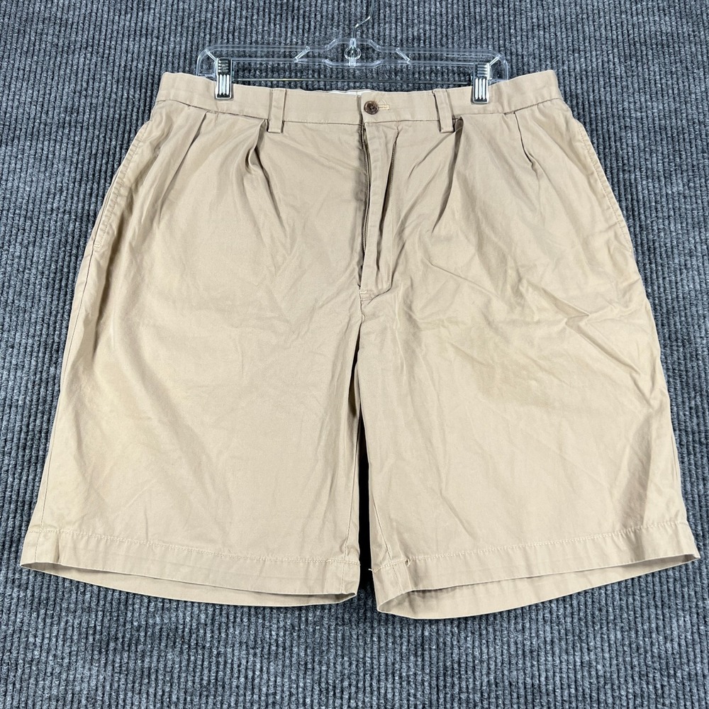 Polo Ralph Lauren Shorts Mens Size 36 Beige Pleated Chino Golf Outdoor Casual‎